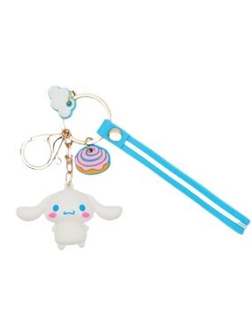 Cute Cinnamoroll Keychain Wristlet strap Keyring Sanrio Pastel Blue & Pink